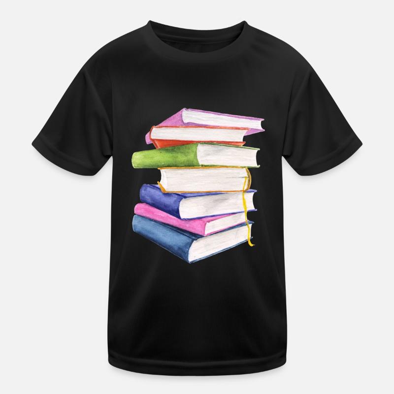 Bücher - Kinder Funktions-T-Shirt - Schwarz