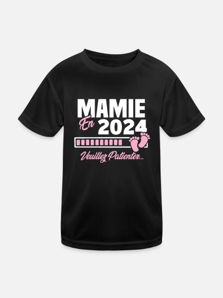 Mamie en 2024 / Cadeau future mamie 2024 - T-shirt sport Enfant - noir - Devant