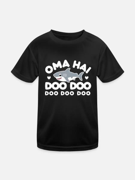 Oma Hai Doo Beste Großmutter Liebe Familie - Kinder Funktions-T-Shirt - Schwarz - Vorne