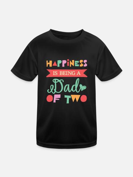 Luck is to be a dad of two children - Kids Functional T-Shirt - black