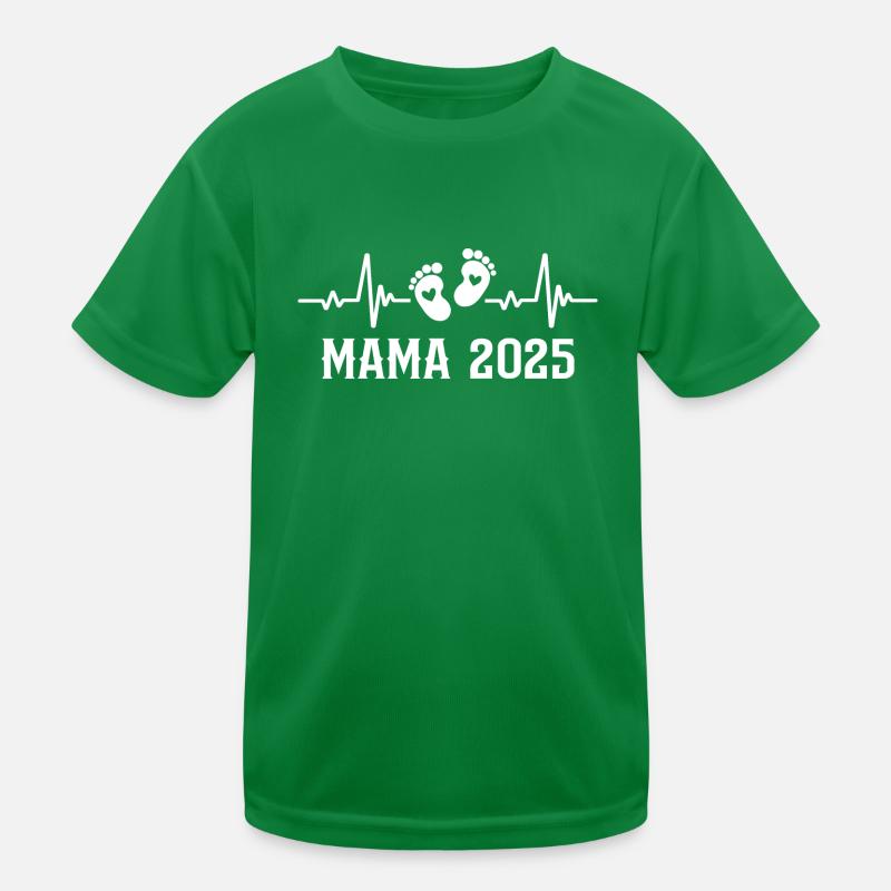 Mama 2025 Frequenz Herzschlag der Mama zum Kinder Funktions-T-Shirt