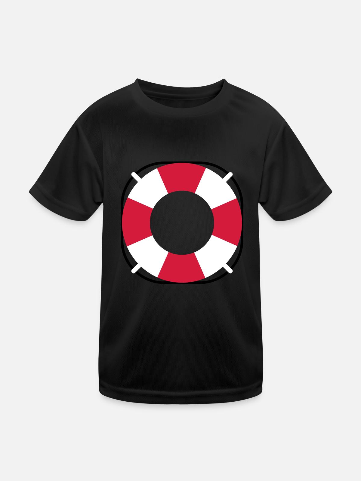Treetanic Rettungsring - Kinder Funktions-T-Shirt - Schwarz - Vorne