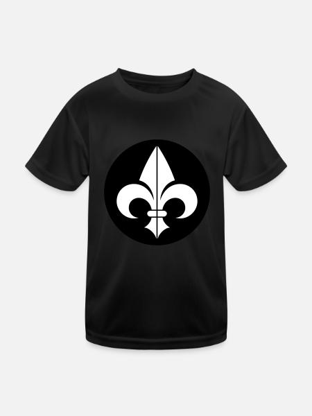 Fleur de Lys - Kinder Funktions-T-Shirt - Schwarz - Vorne