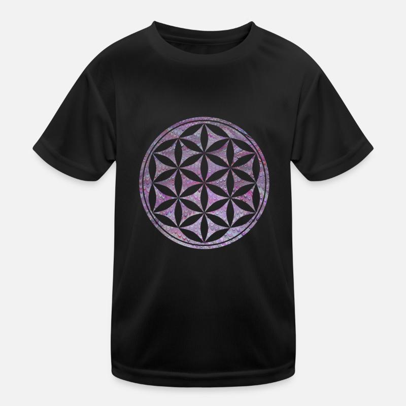 blume des lebens e 62 - Kinder Funktions-T-Shirt - Schwarz