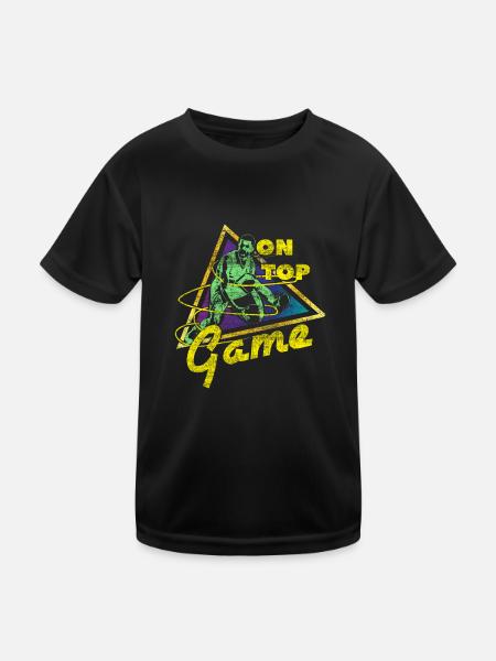 Basketball Retro Vintage Gift Idea - Kids Functional T-Shirt - black - Front