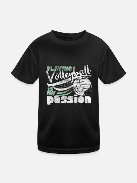 Volleyball passion - Kids Functional T-Shirt - black - Front