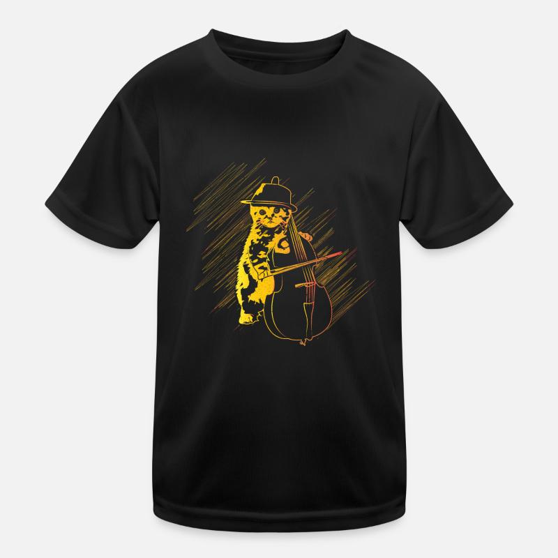 Katze Cello Geschenk Kinder Funktions-T-Shirt
