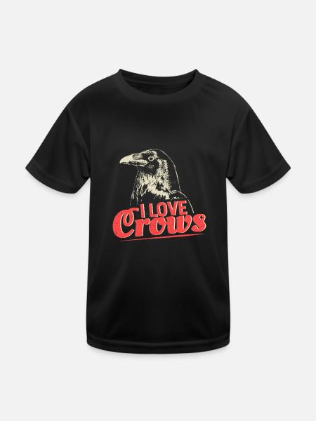 Crow soul bird - Kids Functional T-Shirt - black - Front