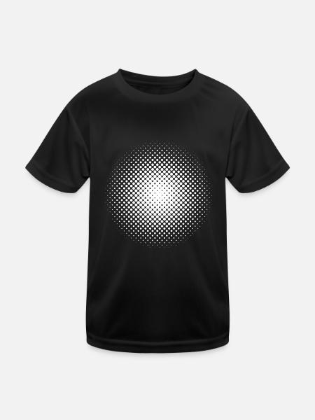 Optical illusion pattern circle geometry gift - Kids Functional T-Shirt - black