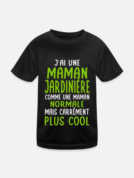 J'ai une maman jardinière plus cool - T-shirt sport Enfant - noir - Devant