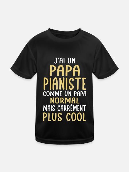 J'ai un papa pianiste plus cool - T-shirt sport Enfant - noir - Devant