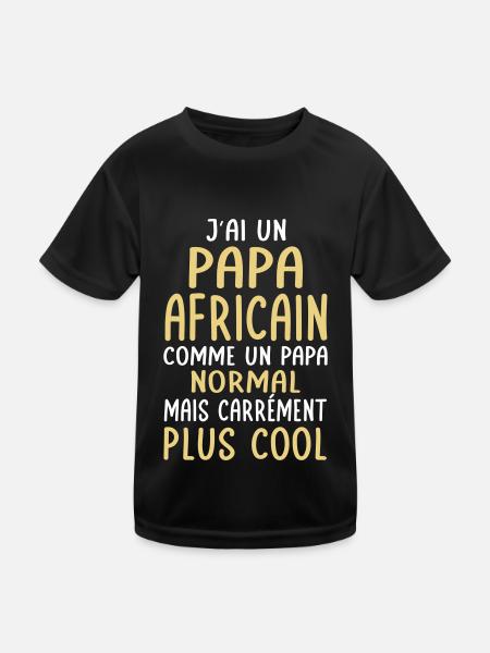 J'ai un papa Africain plus cool - T-shirt sport Enfant - noir - Devant