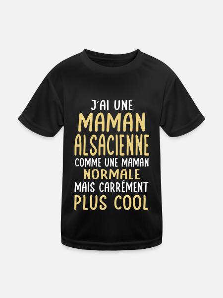 J'ai une maman Alsacienne plus cool - T-shirt sport Enfant - noir - Devant