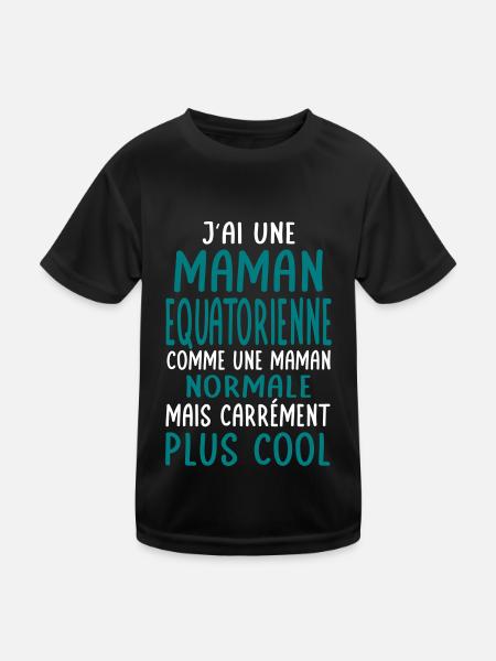 J'ai une maman Equatorienne plus cool - T-shirt sport Enfant - noir - Devant