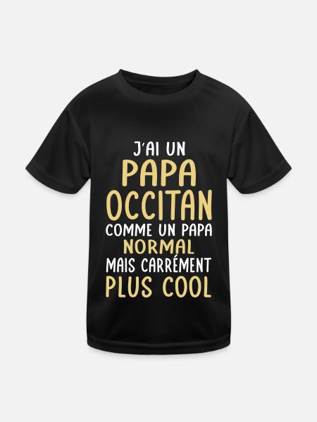J'ai un papa Occitan plus cool - T-shirt sport Enfant - noir - Devant