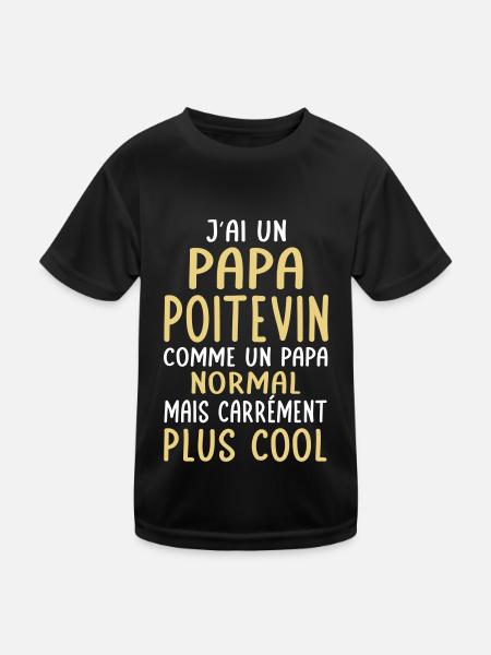J'ai un papa Poitevin plus cool - T-shirt sport Enfant - noir - Devant