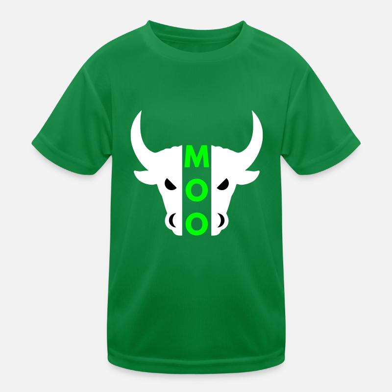 Moo (Hälfte Kopf Stier) Kinder Funktions-T-Shirt