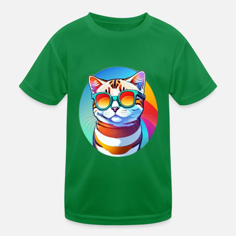 Chat à lunettes T-shirt sport Enfant