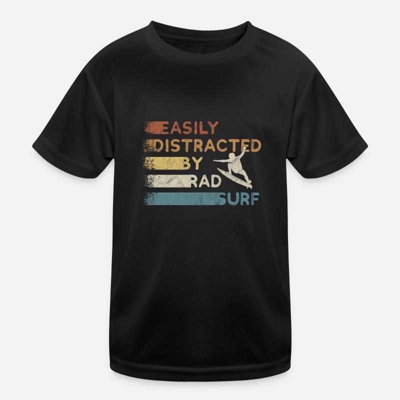 Facilement distrait par Rad Surf Retro Stoked Surfer T-shirt sport Enfant