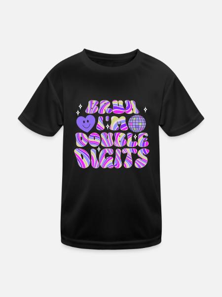 10th Birthday Girl Gift Idea Ten Years - Kids Functional T-Shirt - black - Front