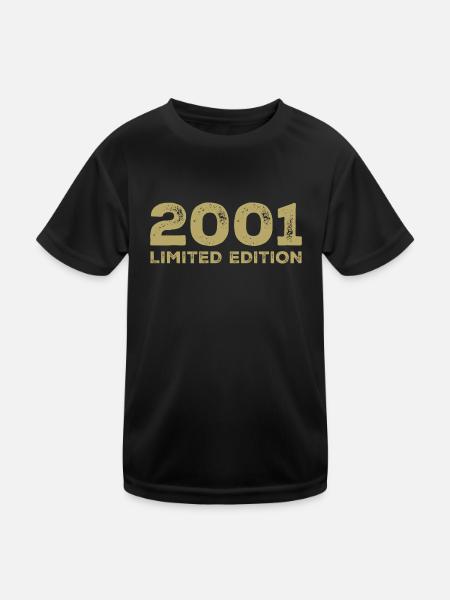 Geburtstagsgeschenk Jahrgang 2001 Jahrgang 2001 - Kinder Funktions-T-Shirt - Schwarz - Vorne