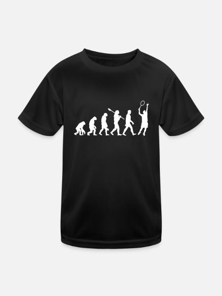 évolution du tennis - T-shirt sport Enfant - noir - Devant