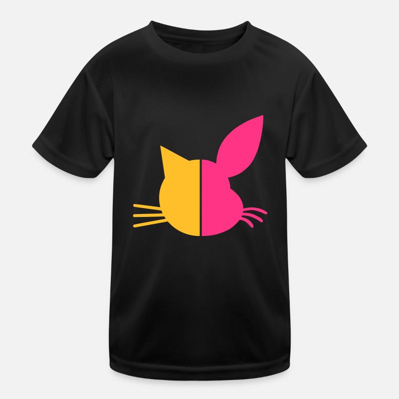Moitié visage chat, mi-visage lapin T-shirt sport Enfant