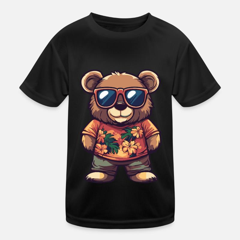 Bär Comic Lustig Sommer Kinder Funktions-T-Shirt