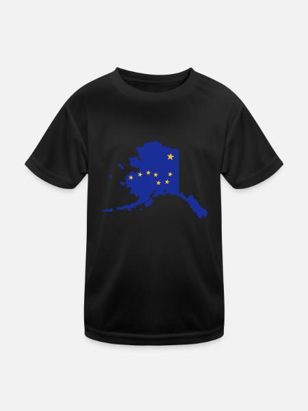 Alaska - Kinder Funktions-T-Shirt - Schwarz - Vorne