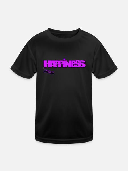 MAKE YOUR HAPPINESS "LILA" - Kinder Funktions-T-Shirt - Schwarz - Vorne