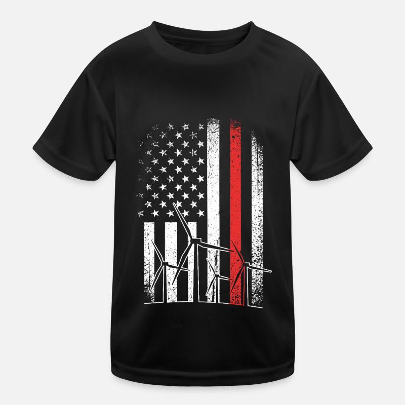 Windenergie Windkraft Windrad Kinder Funktions-T-Shirt