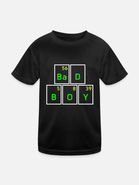 Barium, Deuterium, Bor, Sauerstoff, Yttrium - Kinder Funktions-T-Shirt - Schwarz - Vorne