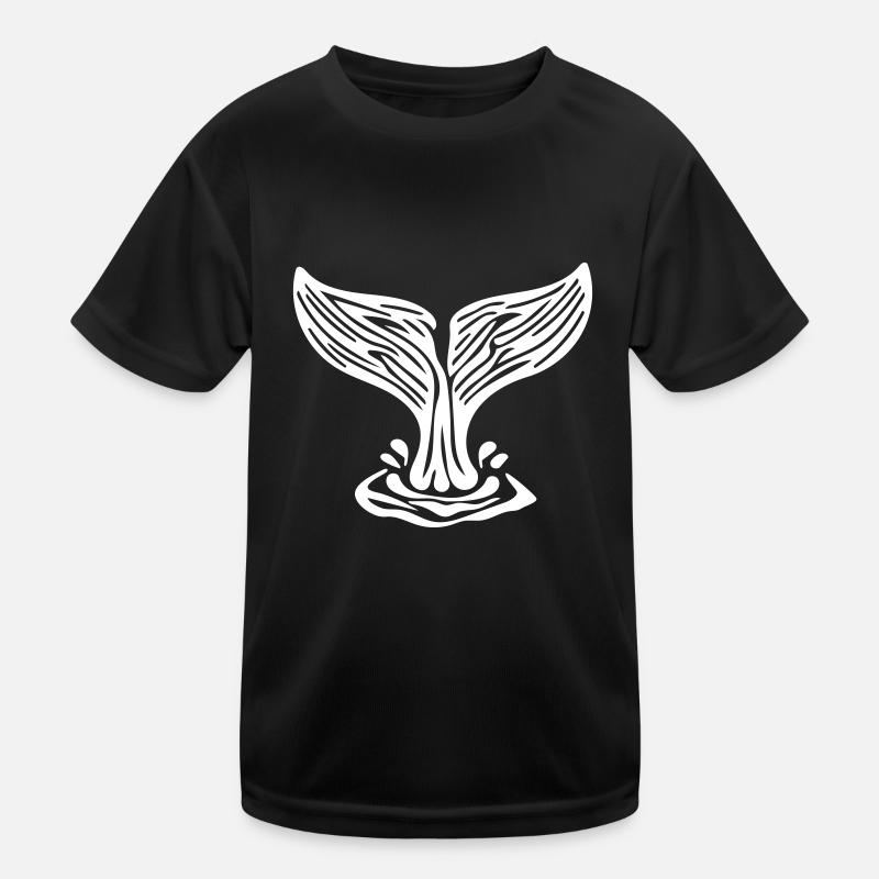 Wal Fluke Vector - Kinder Funktions-T-Shirt - Schwarz