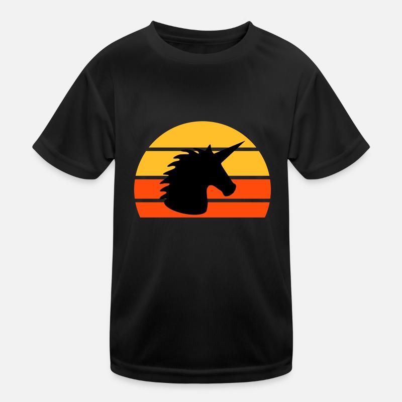 Licorne devant un demi-soleil T-shirt sport Enfant