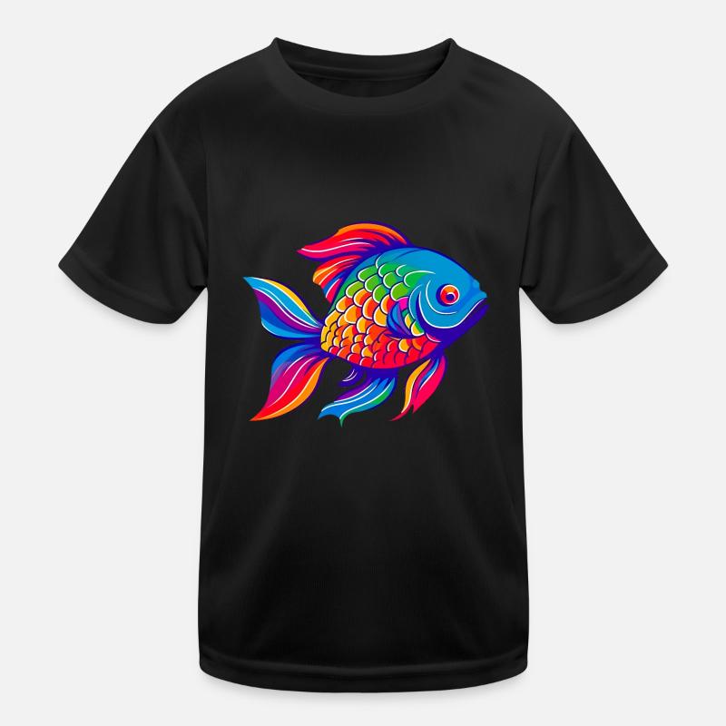 Rainbow Goldfish Kids Functional T-Shirt