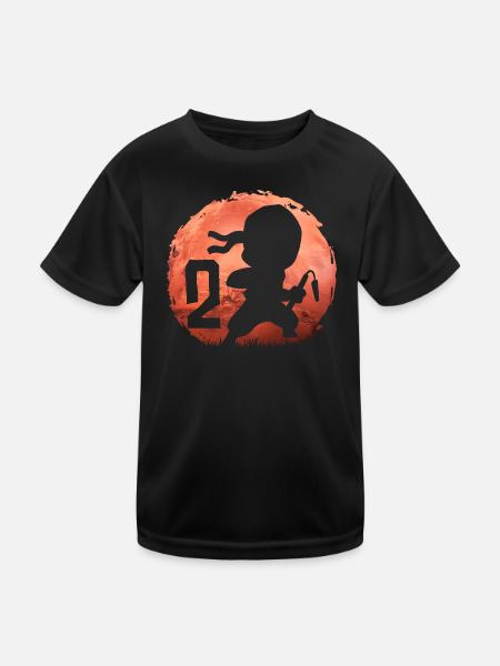 Petit Ninja 2ème Anniversaire Garçon 2 ans - T-shirt sport Enfant - noir - Devant