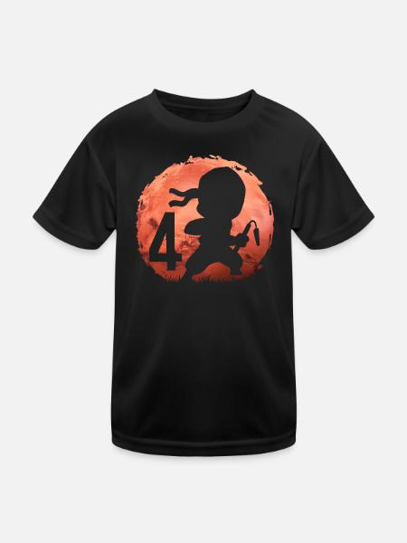 Little Ninja 4th Birthday Boy 4 years old - Kids Functional T-Shirt - black - Front