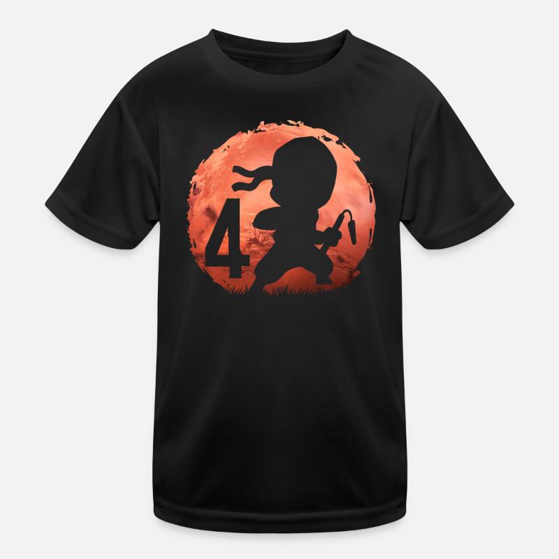 Kleiner Ninja 4. Geburtstag Junge 4 Jahre alt Kinder Funktions-T-Shirt