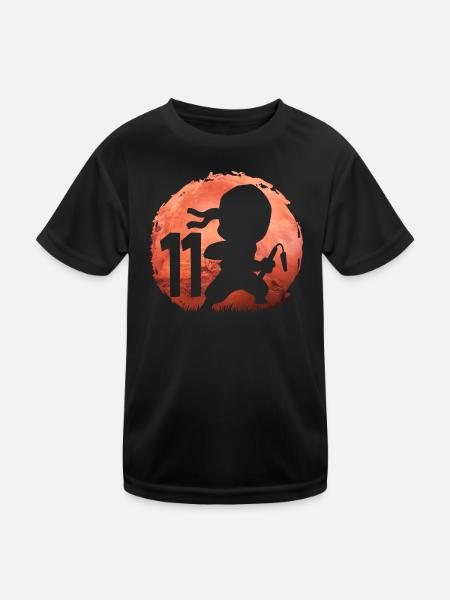 Petit Ninja 11ème Anniversaire Garçon 11 ans - T-shirt sport Enfant - noir - Devant