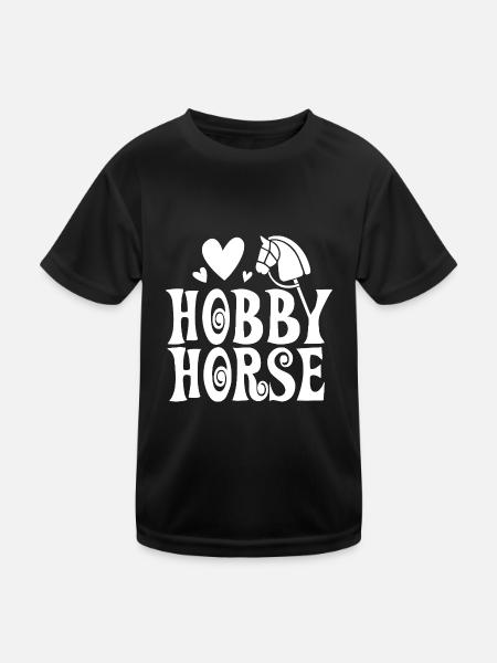 Cheval de loisir - Cheval de loisir - Équitation - Cadeau - T-shirt sport Enfant - noir - Devant