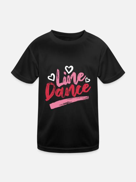 Linedance Linedancing Country Fan - Cadeau - T-shirt sport Enfant - noir - Devant