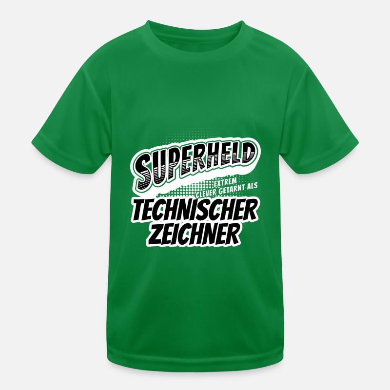 Superheld, clever getarn Technischer Zeichner Kinder Funktions-T-Shirt