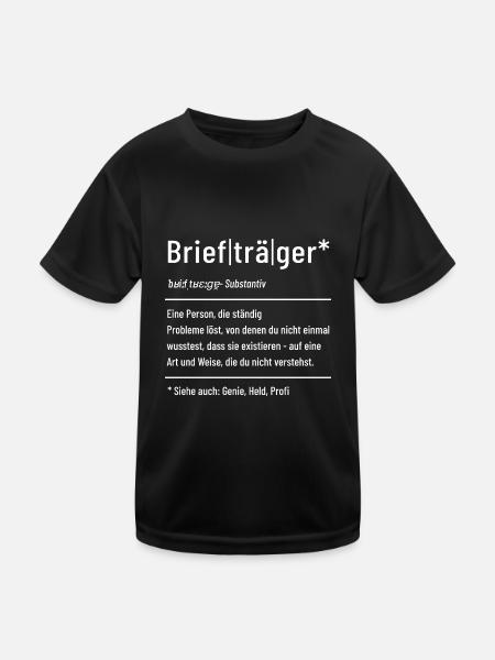 Briefträger - Definition - Lexikon - Kinder Funktions-T-Shirt - Schwarz - Vorne