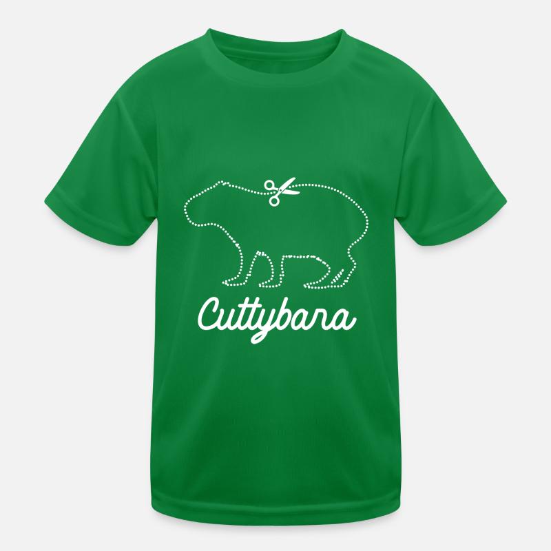 Cuttybara - Cute Capybara Pun cut out style Kids Functional T-Shirt