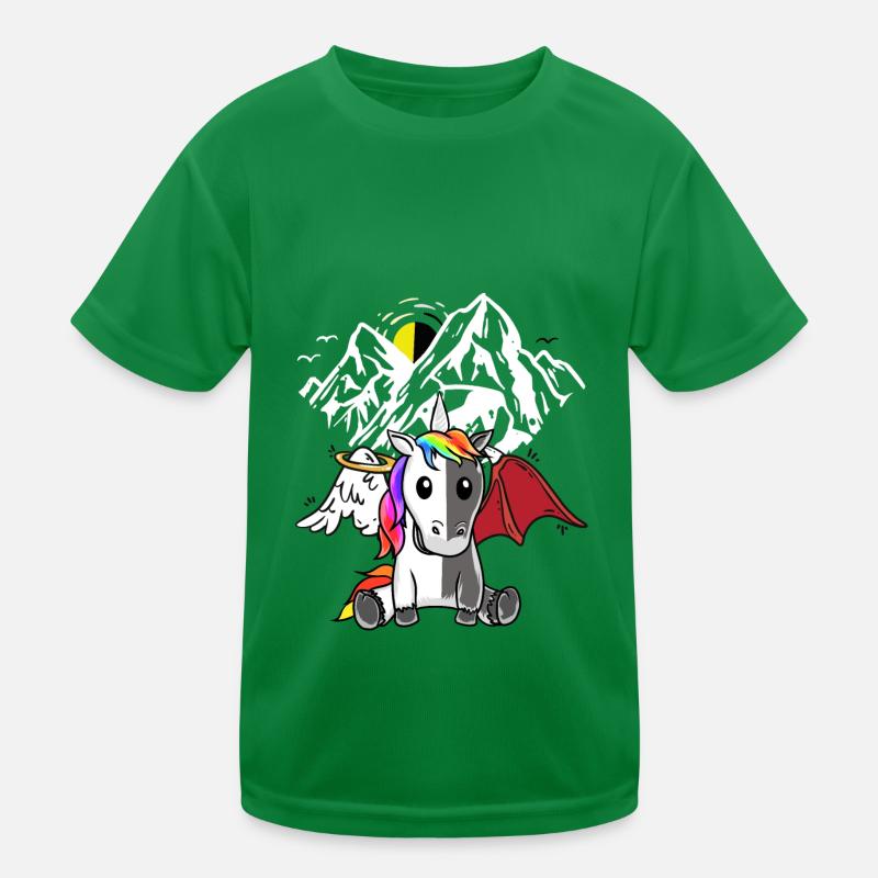 Einhorn Dämon Engel Teufel Satanisch Fabeltier Kinder Funktions-T-Shirt