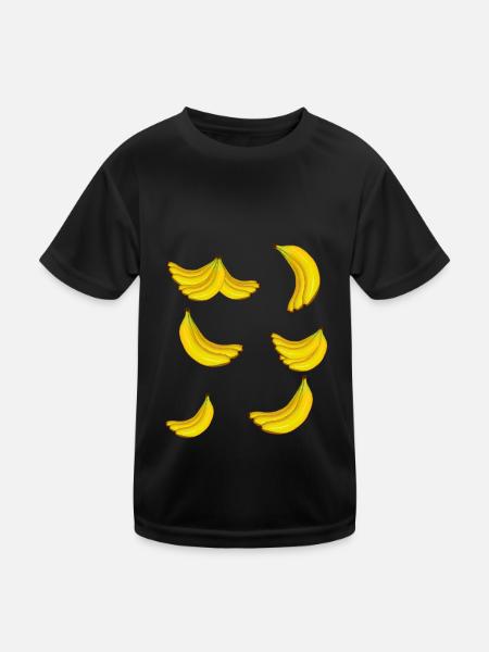 Banana Banana Fruit Fruit Exotic - Kids Functional T-Shirt - black - Front