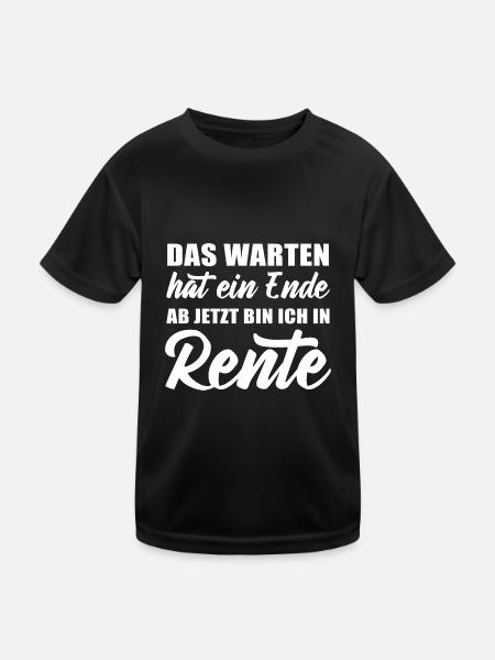 Das Warten hat ein Ende ab jetzt bin ich in Rente - Kinder Funktions-T-Shirt - Schwarz - Vorne