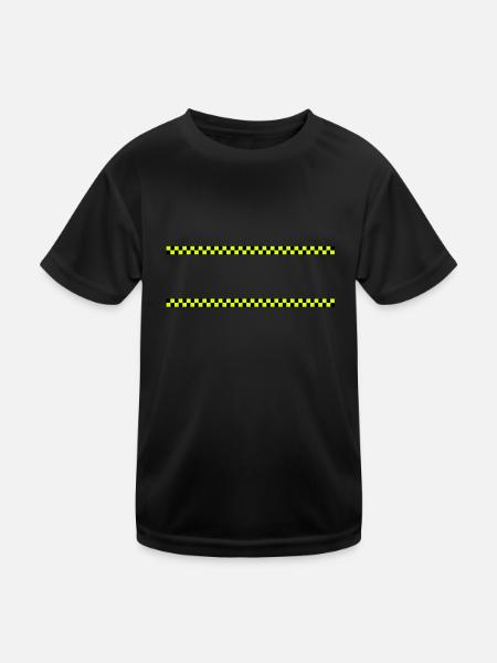 ralley stripes / Ralley Streifen (2c) - Kinder Funktions-T-Shirt - Schwarz - Vorne