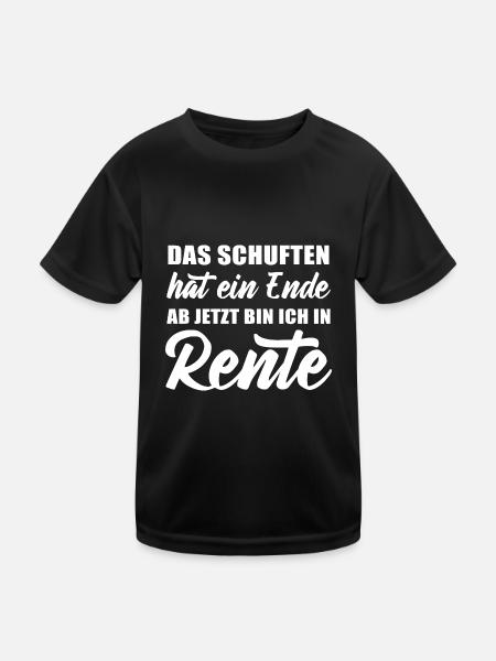 Das Schuften hat ein Ende jetzt bin ich in Rente - Kinder Funktions-T-Shirt - Schwarz - Vorne