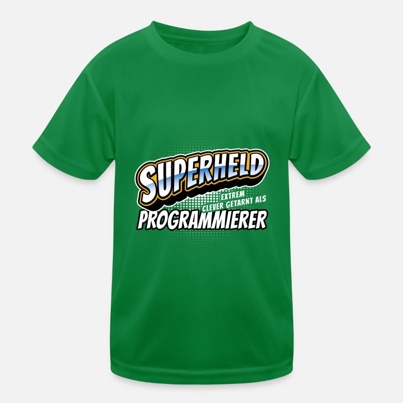Superheld, clever getarnt als Programmierer Kinder Funktions-T-Shirt